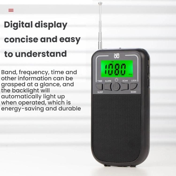 Portable FM/AM/SW Multi-Band High-Sensitivity Clock-Controlled Radio Player, For EU, For US