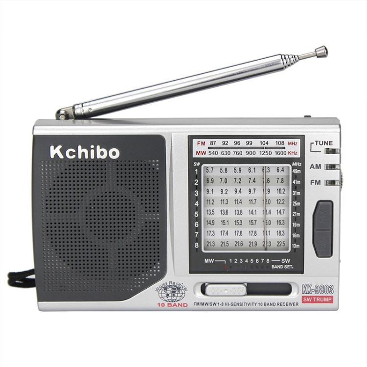 Kchibo 10-Band AM/FM/SW Portable Radio with High-Fidelity Speaker Compact Mini Multi-Band Receiver, KK-9803