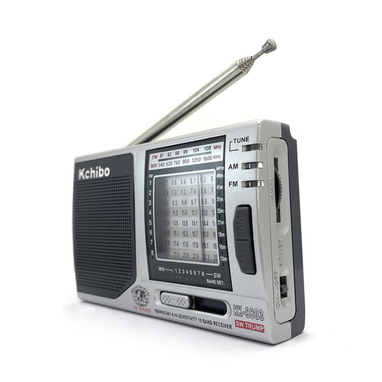 Kchibo 10-Band AM/FM/SW Portable Radio with High-Fidelity Speaker Compact Mini Multi-Band Receiver, KK-9803