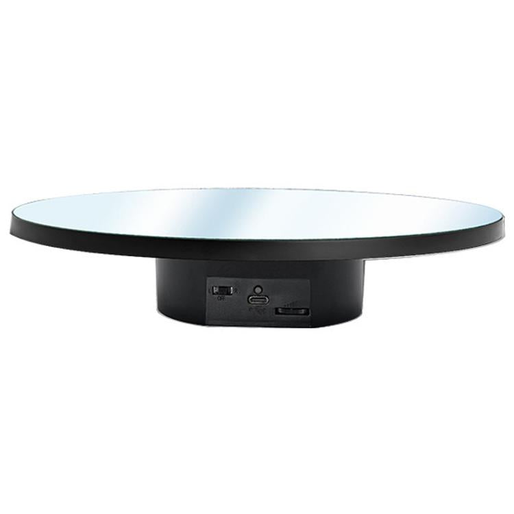 Multi-purpose Mirror Electric Rotating Disc Battery / USB Powered Photography Live Display Stand, 16cm White, 16cm Black, 16cm Gold, 25cm White, 25cm Black, 25cm Gold