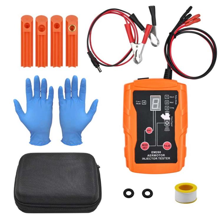 AERMOTOR Automobile Pulse Fuel Injector Fault Detector, Main Unit, Full Set 4 Cleaning Tools