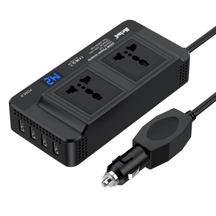 Meind 200W Car Inverter To 220V Fast Charging Dual Socket, Universal 12V, Universal 24V