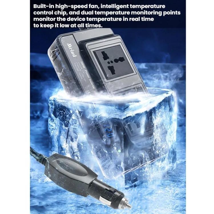 Meind 200W Car Inverter To 220V Fast Charging Dual Socket, Universal 12V, Universal 24V