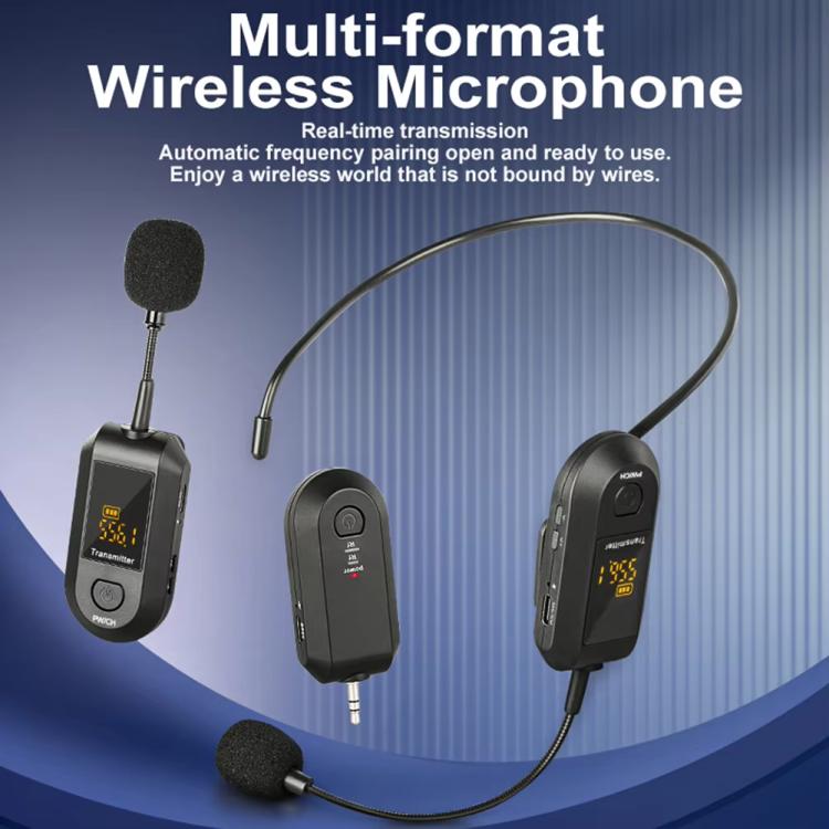 Wireless 2.4G Microphone Amplifier Portable Microphone, 1 In 1 Lapel Clip, 1 In 1 Headwear, 1 In 2 Lapel Clip, 1 In 2 Headwear
