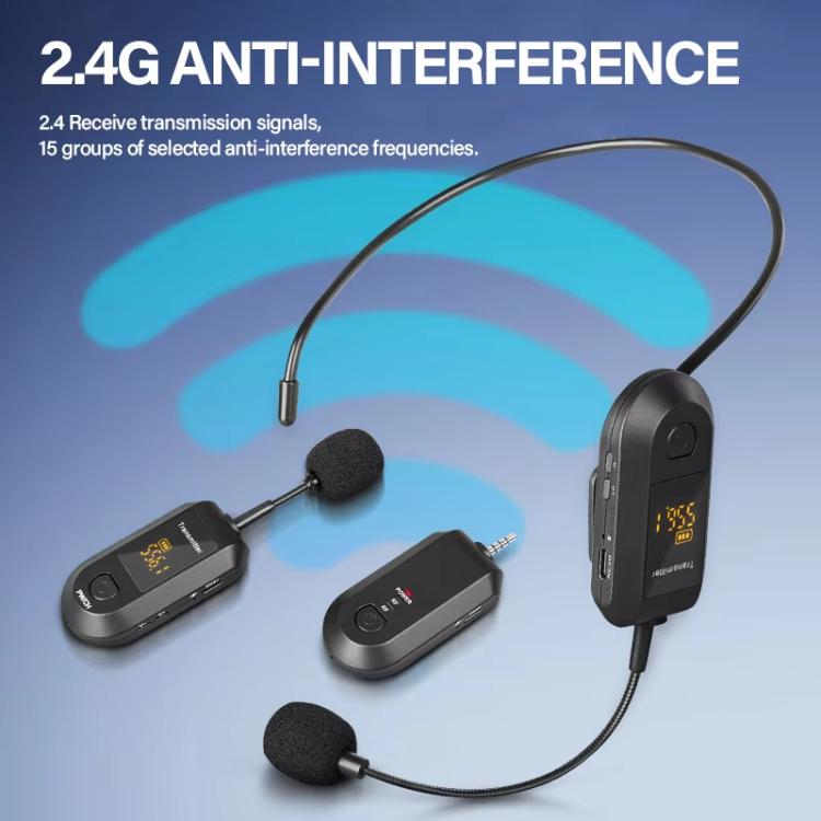 Wireless 2.4G Microphone Amplifier Portable Microphone, 1 In 1 Lapel Clip, 1 In 1 Headwear, 1 In 2 Lapel Clip, 1 In 2 Headwear