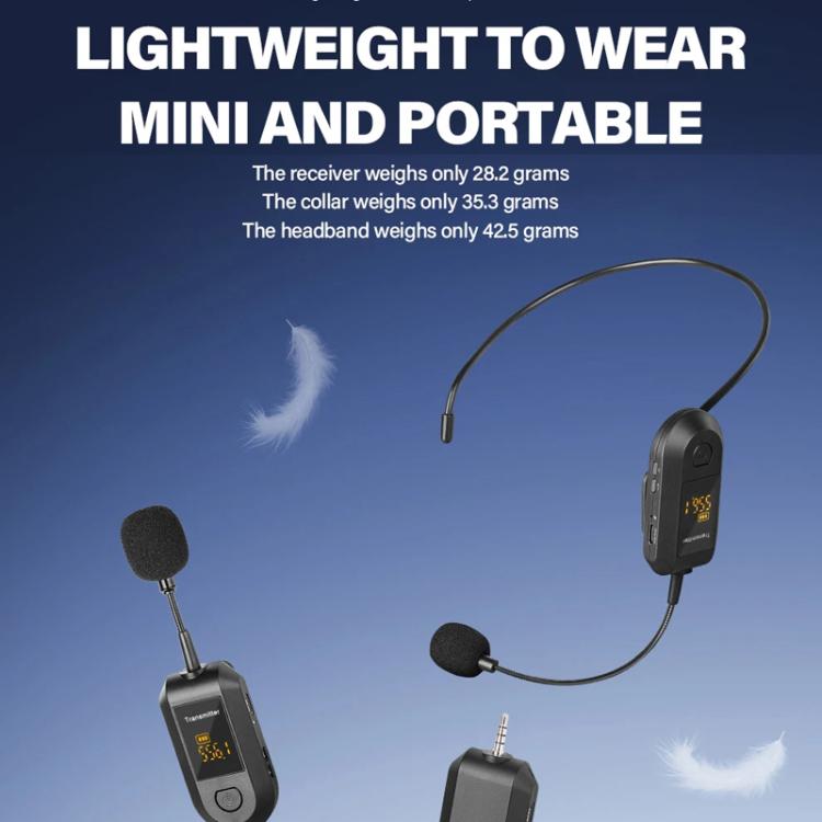 Wireless 2.4G Microphone Amplifier Portable Microphone, 1 In 1 Lapel Clip, 1 In 1 Headwear, 1 In 2 Lapel Clip, 1 In 2 Headwear