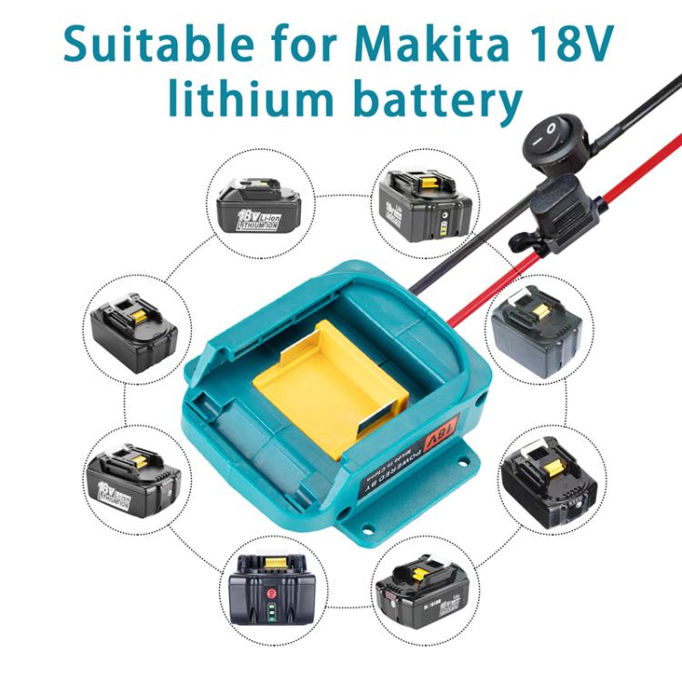 For Makita 18V 18650 Lithium Battery Charger Tool Battery Converter, No Protective Switch, With Protection Switch