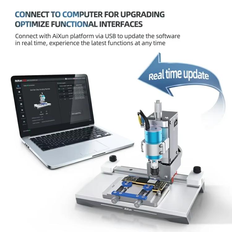 AiXun 2nd Generation Intelligent BGA Chip Polisher Phone Motherboard Automatic Repair Screen IC Degumming Machine, US Plug, EU Plug