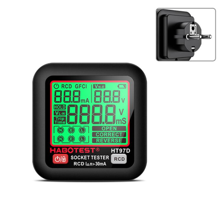 HABOTEST Digital Display Intelligent Electrical Test Socket, HT97B US Plug, HT97D EU Plug, HT97E UK Plug