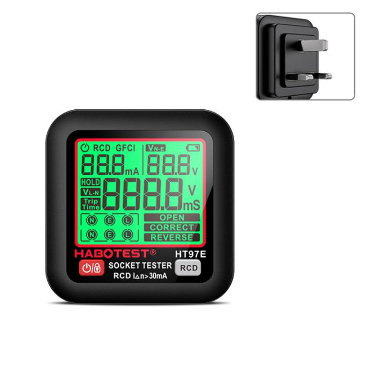 HABOTEST Digital Display Intelligent Electrical Test Socket, HT97B US Plug, HT97D EU Plug, HT97E UK Plug