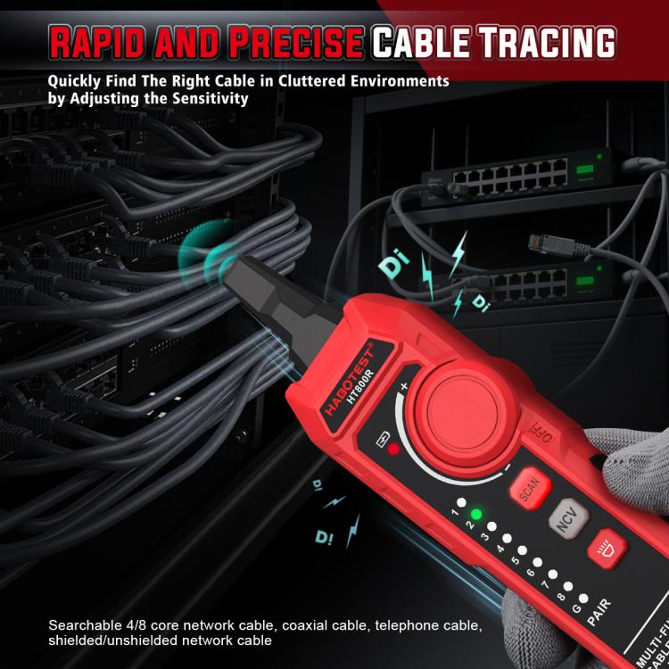 HABOTEST Multi-Function Anti-Interference Network Cable Tester, HT800B