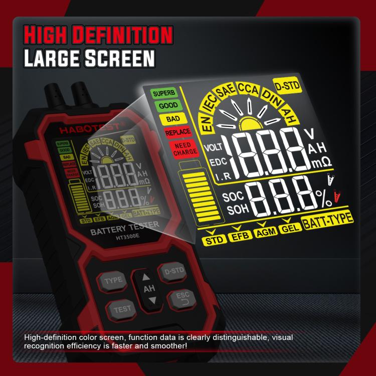 HABOTEST 12/24V Car Battery Life Tester