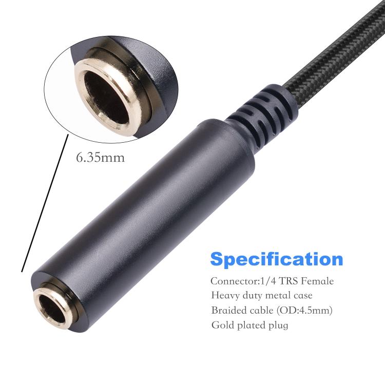 6.35mm Female to XLR Male to 1/4 inch TRS Audio Adapter Cable, 6.35mm Female to XLR Male