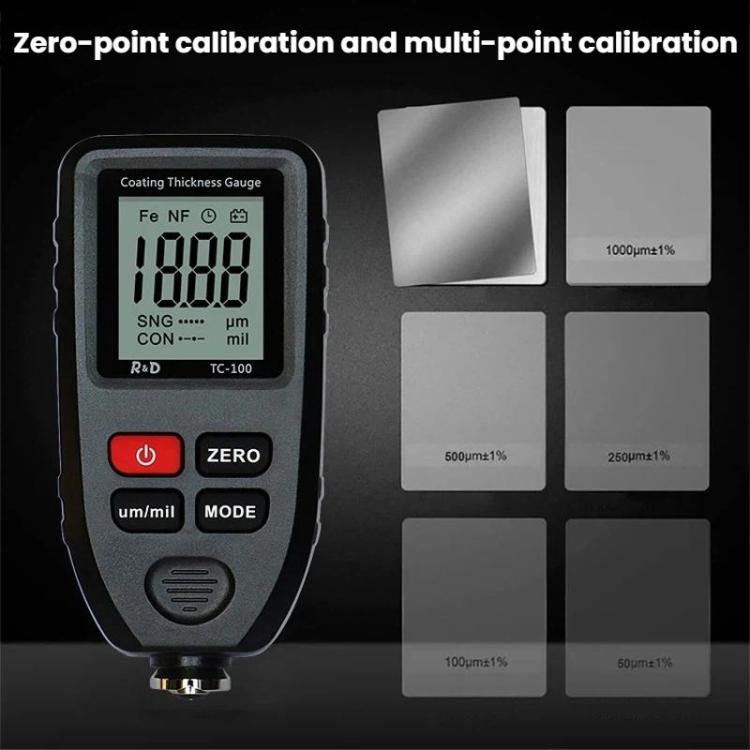 R&D INSTRUMENTS TC-100 High-Precision Coating Thickness Gauge Automotive Paint Film Thickness Tester, TC-100