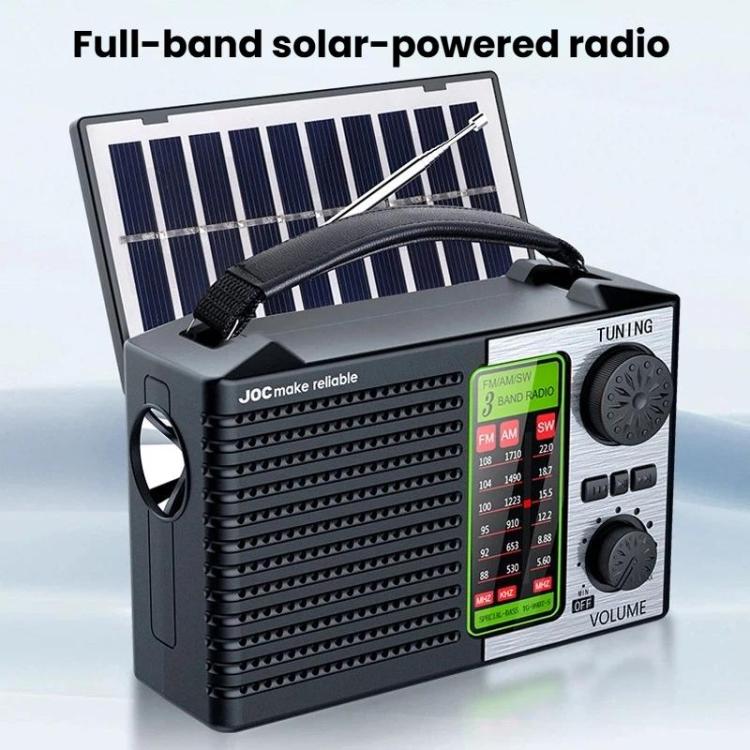 JOC TG-099BT-S Full-Band Solar Radio With Flashlight Portable Bluetooth Radio, JOC TG-099BT-S