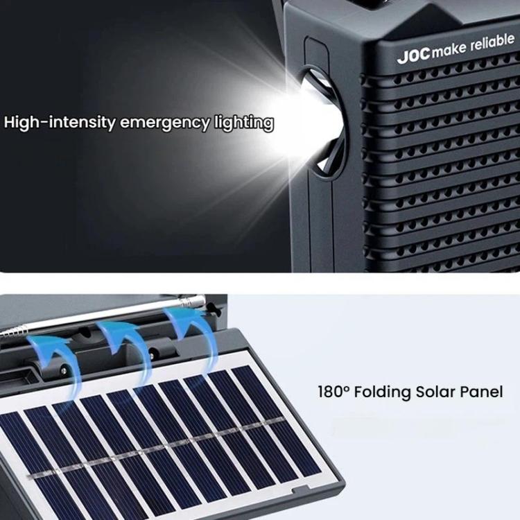 JOC TG-099BT-S Full-Band Solar Radio With Flashlight Portable Bluetooth Radio, JOC TG-099BT-S