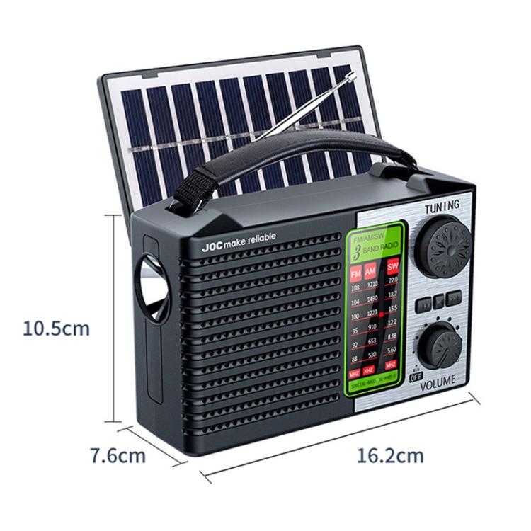 JOC TG-099BT-S Full-Band Solar Radio With Flashlight Portable Bluetooth Radio, JOC TG-099BT-S
