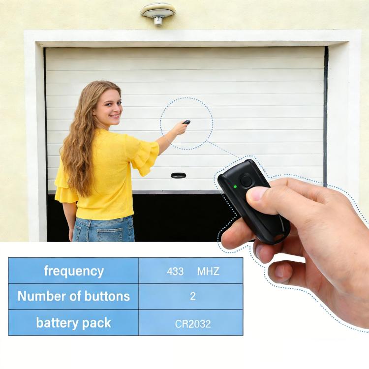 For EcoStar RSE2 / RSC2 433MHZ Wireless 2-Button Garage Door Remote Control