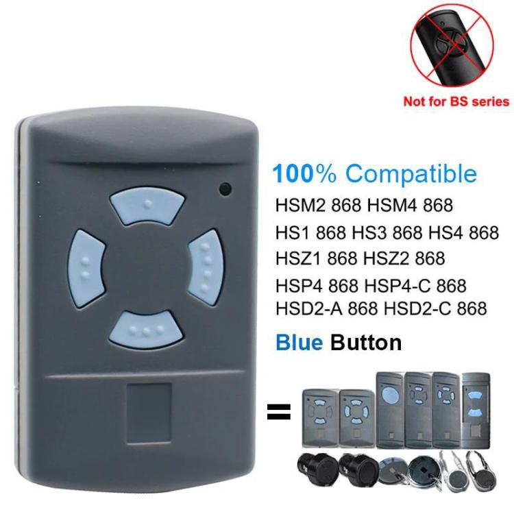 For HORMANN HSM2 / HSM4 868MHZ Wireless 4-Button Garage Door Remote Control, 4-Button