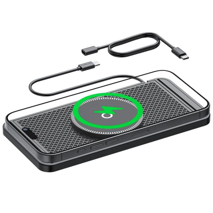 For Apple / Huawei / Xiaomi Qi Standard Car Magnetic Wireless Charging Anti-Slip Mat With Indicator Light, USB, Type-C