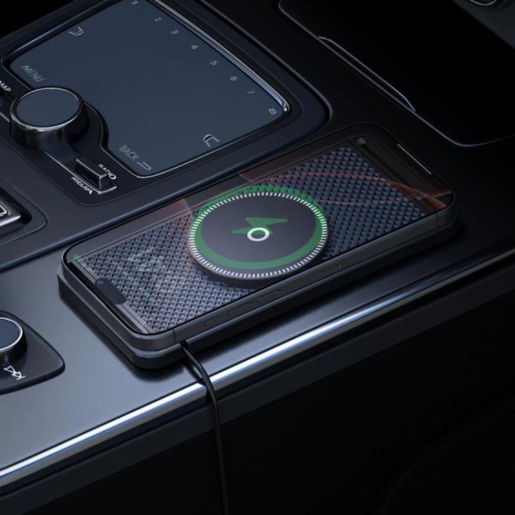For Apple / Huawei / Xiaomi Qi Standard Car Magnetic Wireless Charging Anti-Slip Mat With Indicator Light, USB, Type-C