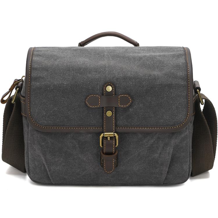 Waxed Canvas Camera Messenger Bag with Adjustable Dividers for DSLR Photography and Travel, L Dusty Yellow, L Army Green, L Deep Gray, S Army Green, S Dusty Yellow, S Deep Gray