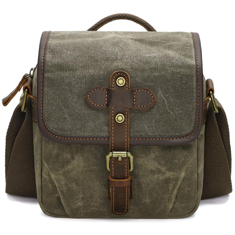 Waxed Canvas Camera Messenger Bag with Adjustable Dividers for DSLR Photography and Travel, L Dusty Yellow, L Army Green, L Deep Gray, S Army Green, S Dusty Yellow, S Deep Gray
