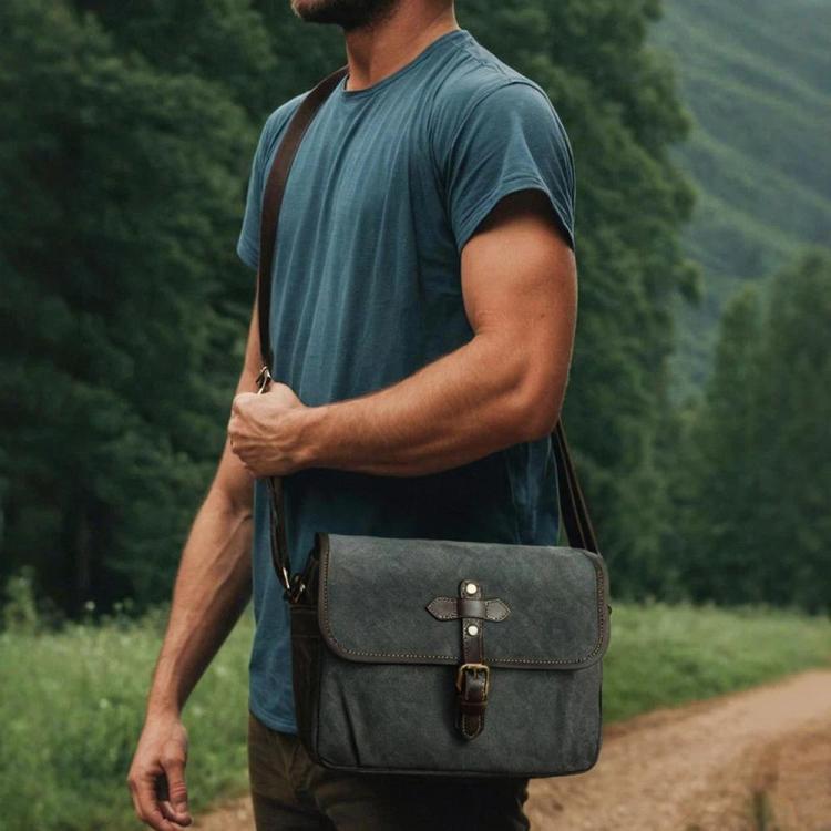Waxed Canvas Camera Messenger Bag with Adjustable Dividers for DSLR Photography and Travel, L Dusty Yellow, L Army Green, L Deep Gray, S Army Green, S Dusty Yellow, S Deep Gray