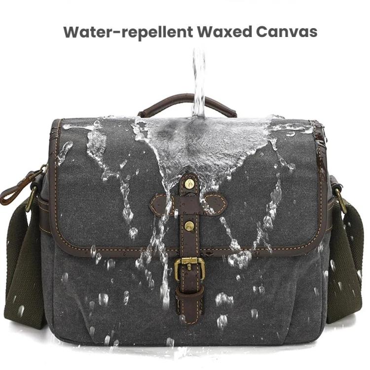 Waxed Canvas Camera Messenger Bag with Adjustable Dividers for DSLR Photography and Travel, L Dusty Yellow, L Army Green, L Deep Gray, S Army Green, S Dusty Yellow, S Deep Gray