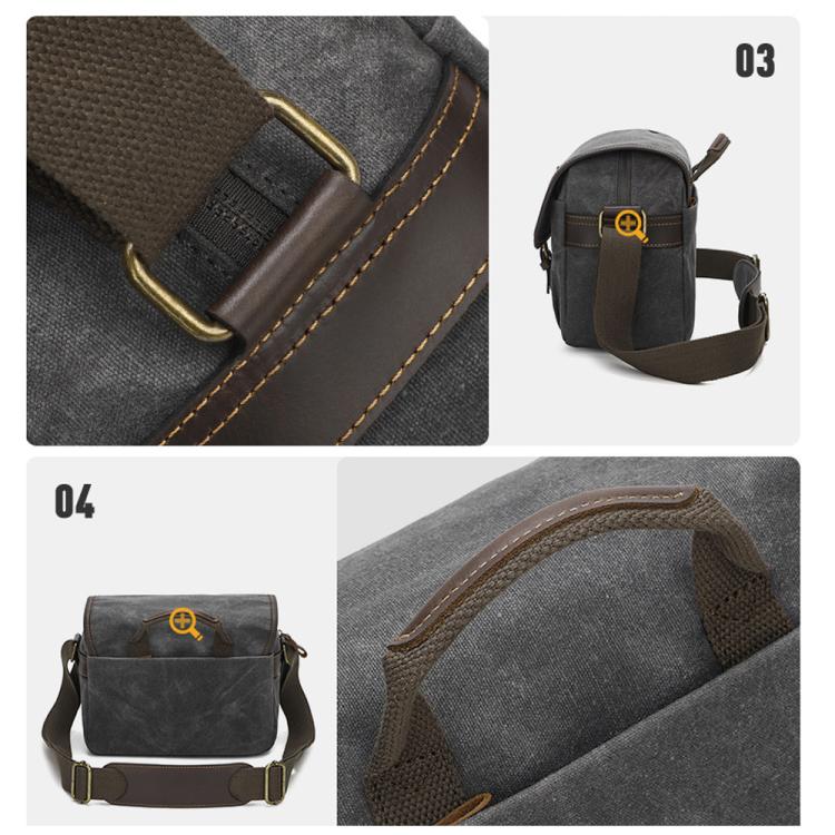 Waxed Canvas Camera Messenger Bag with Adjustable Dividers for DSLR Photography and Travel, L Dusty Yellow, L Army Green, L Deep Gray, S Army Green, S Dusty Yellow, S Deep Gray