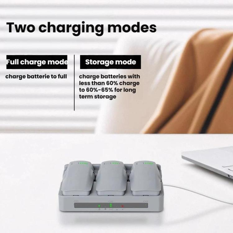 For DJI Neo 2 YX Triple Battery Charger Hub with PD 65W Fast Charging 3-Channel Power Management, 3-channel