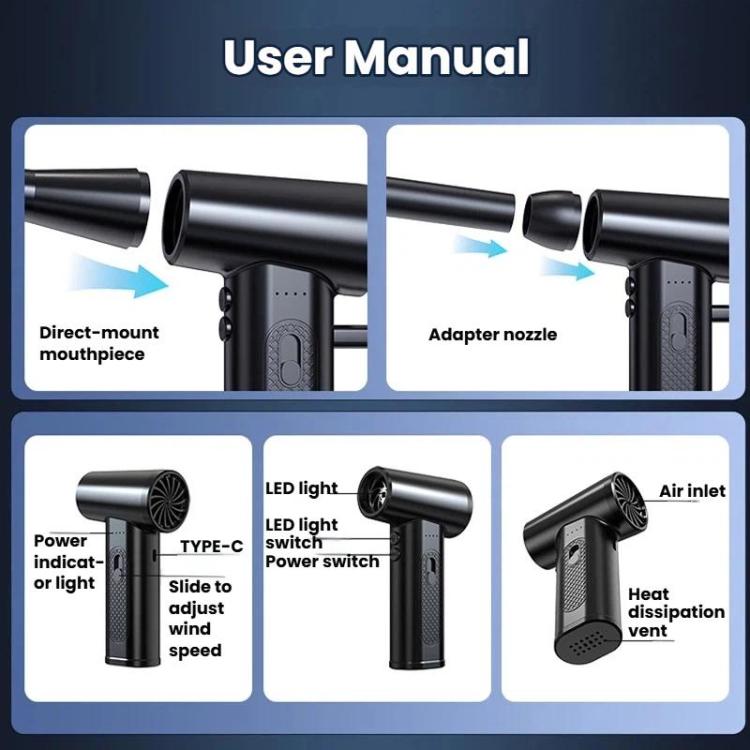 Computer Case Keyboard Dust Blower Car Home Dust Remover Powerful Cordless Mini Fan, 90G, 130G, 180G