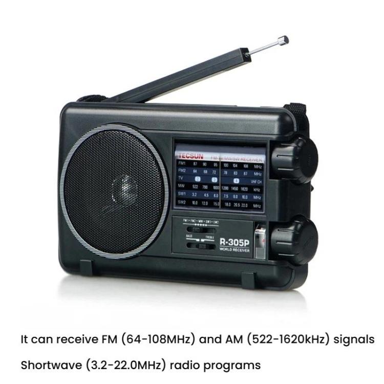 TECSUN R-305P Full-Band Radio Portable Retro Analog Dial DSP Radio, R-305P