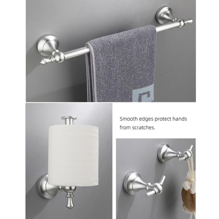 5-in-1 Bathroom Set Aluminum Towel Bar, Towel Ring, Toilet Paper Holder, Robe Hook, Modern Wall-Mounted Hardware Suite