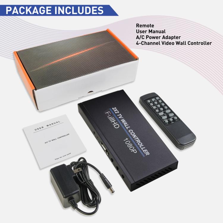 NK-BT150 HDMI 2x2 Video Display Processor Video Wall Controller, US Plug, EU Plug, UK Plug, AU Plug