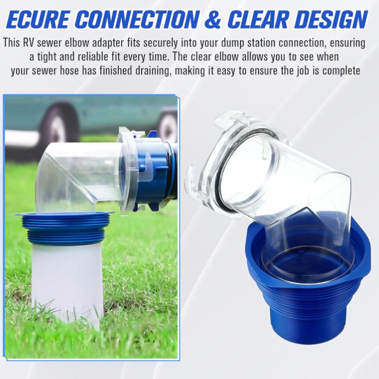 RV Sewage Drain Pipe 90-degree Flexible Hose Adapter