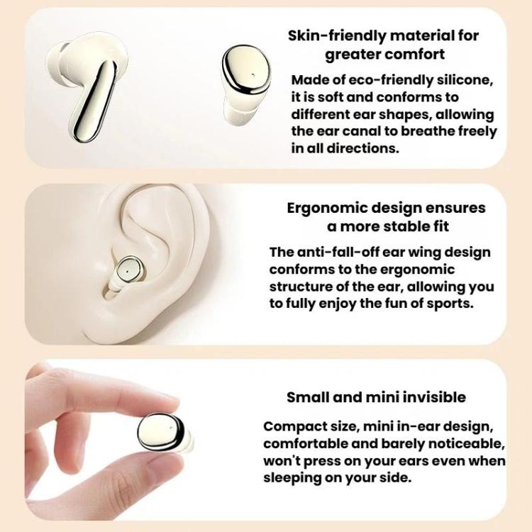 MD35 2pairs In-Ear Digital Display Noise Reduction Earphone Wireless Bluetooth Sleep Earbuds