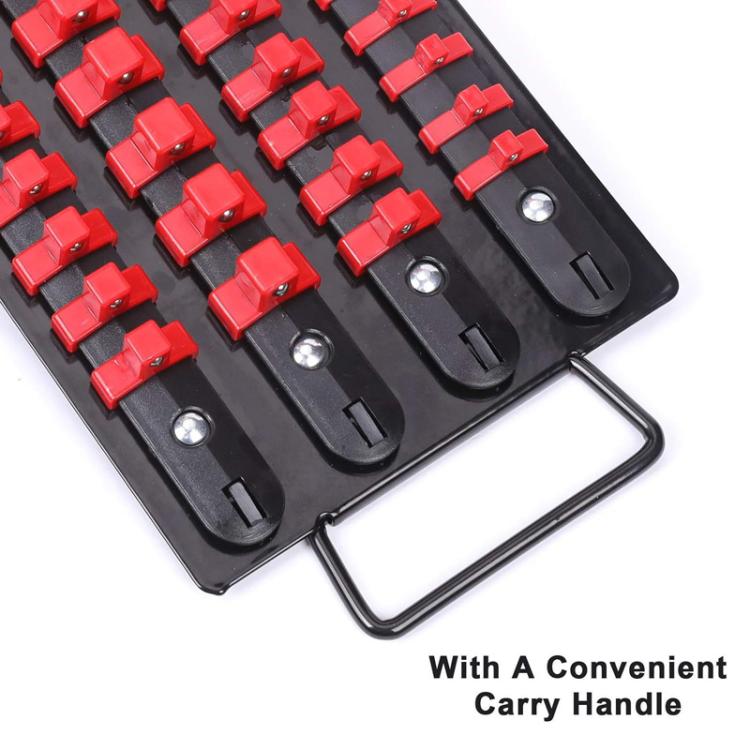 Portable Socket Storage Holder With Handle For 1/4, 3/8, 1/2 Inch Drive Sockets