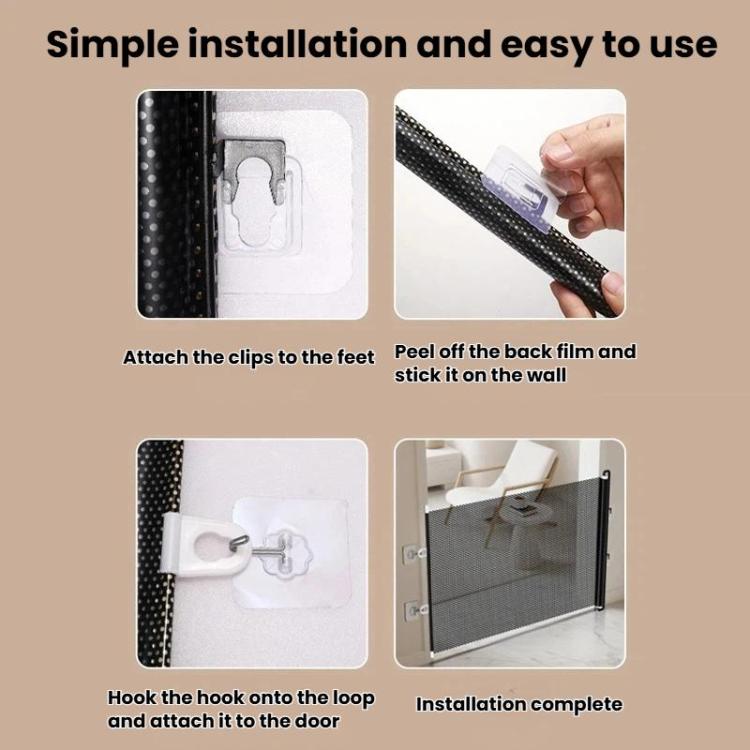 Anti-Jump Retractable Pet Gate Pet Barrier Anti-Escape Door Panel For Cats, 40 x 125cm, 45 x 125cm, 50 x 125cm, 58 x 125cm, 68 x125cm, 75 x 140cm, 85 x 140cm