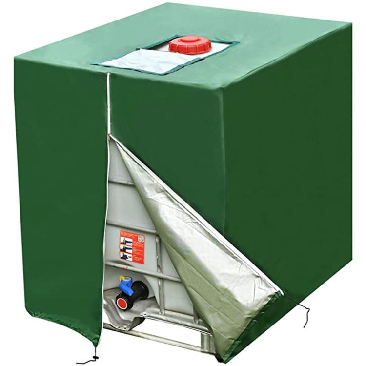 210D Oxford Fabric IBC Tote Cover for 1000L Tank Waterproof, Dustproof & Thermal Insulation Cover with Zipper and Buckles