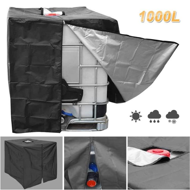210D Oxford Fabric IBC Tote Cover for 1000L Tank Waterproof, Dustproof & Thermal Insulation Cover with Zipper and Buckles