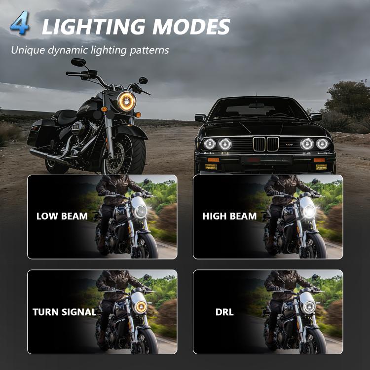 5.75-Inch High-Power Motorcycle Starry Sky Flowing Aperture Cut-Line Headlight, R25