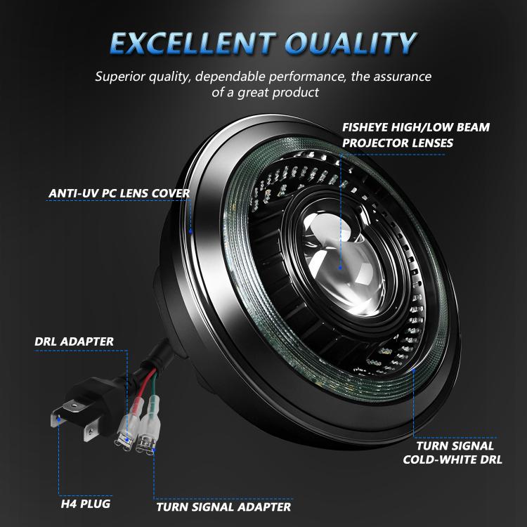 5.75-Inch High-Power Motorcycle Starry Sky Flowing Aperture Cut-Line Headlight, R25