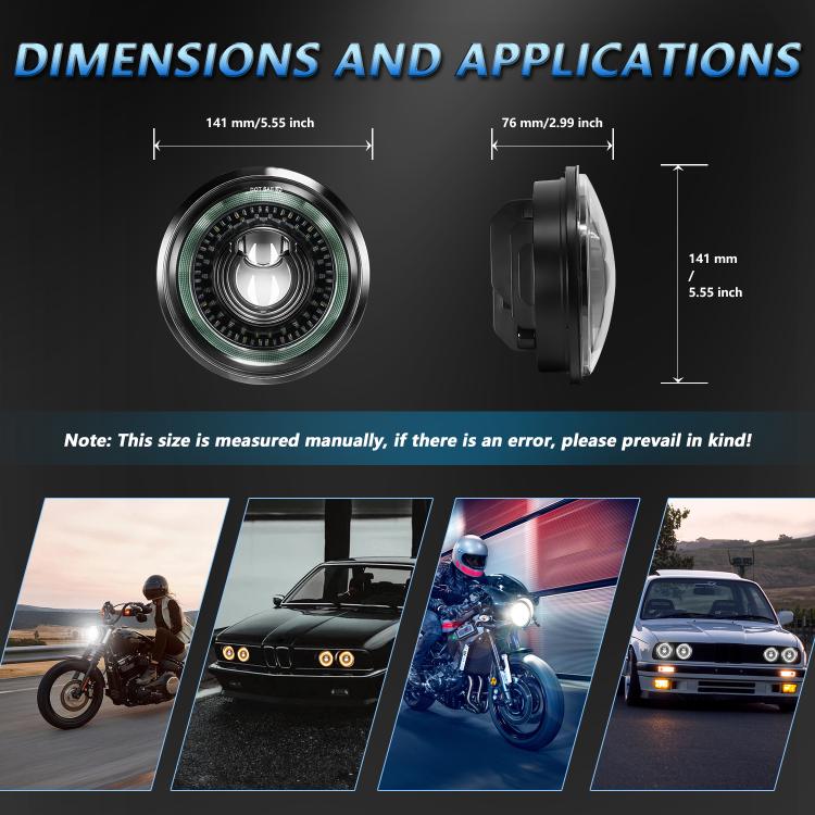 5.75-Inch High-Power Motorcycle Starry Sky Flowing Aperture Cut-Line Headlight, R25