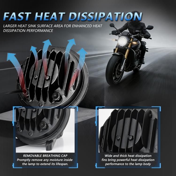 5.75-Inch High-Power Motorcycle Headlight With Flowing Light And Cut-Line Halo, R26