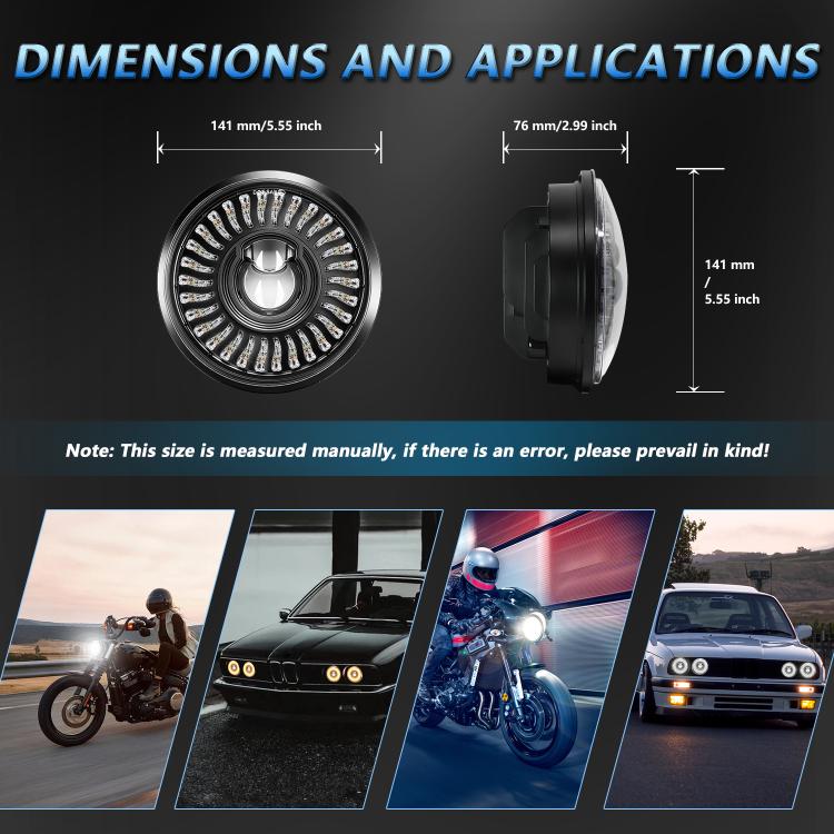 5.75-Inch High-Power Motorcycle Headlight With Flowing Light And Cut-Line Halo, R26