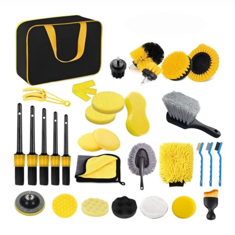 Car Cleaning Kit Car Wash Supplies Including Towel Sponge Brush, 32pcs / Set