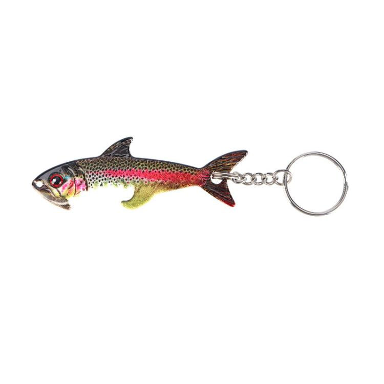 Fish-shaped Bottle Opener Metal Iron Plate Bait Shape Key Chain Hanging Bag Accessories, Sardine, Herring, Juvenile Bass, Rainbow Trout, Zebrafish