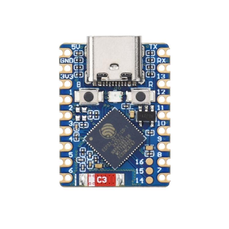 WAVESHARE 2.4GHz Wi-Fi Mini Development Board Based ESP32-S3 Dual-Core Processor, No Pin Header, Soldered Pin Header