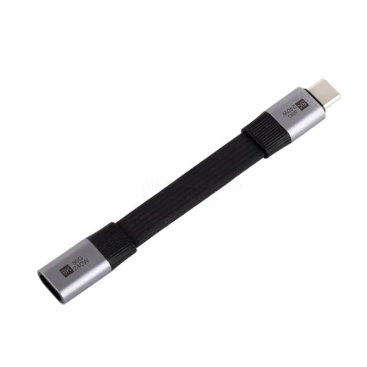 WAVESHARE USB4 V2.0 Type-C Extension Cable 80Gbps High-Definition Video Transmission, Straight Head, 90-Degree Bend Head